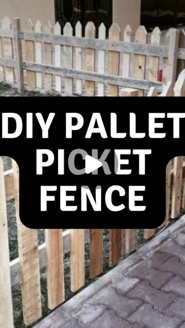 Jacks Patch on Instagram: "DIY Pallet Picket Fence 🔨  Scrap buying picket fences from the hardware store, with some basic woodwork skills and some euro pallets you can save 💰💰💰 and have a strong fence 💪 These pallets you can get for free or from a reclaim yard they cost £3 each…instead of £42 😤 I hope this tips saves you some cash 💸🫡 #pallets #palletfence #gardendesign #upcycling #gardeninspiration #gardenhack #diy #savemoney #reclaimedwood" Pallet Wood Picket Fence, Pallet Picket Fence Diy, Diy Small Fence Ideas, Wooden Picket Fence Ideas, Easy Pallet Fence, Diy Pallet Fence Ideas Cheap, Pallet Fencing Ideas, Diy Picket Fence Ideas, Pallet Fence Diy Dogs