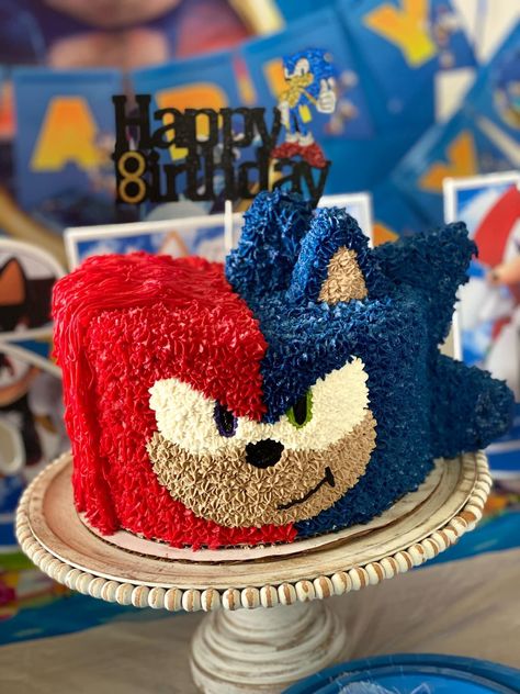 Sonic The Hedgehog Cake, Sonic Birthday Cake, Sonic Birthday Party, Bolo Sonic, Sonic Cake, Hedgehog Cake, Sonic Birthday Parties, Hedgehog Birthday, Sonic Party