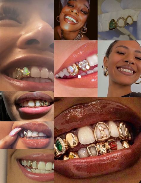 Grillz Women Teeth, Black Woman With Grills, Women With Grillz Gold Teeth, Grills Teeth Black Women, Open Face Gold Teeth Women, Pretty Grills Teeth, Flo Milli Grillz, Grill Women Teeth, Women’s Grill Teeth