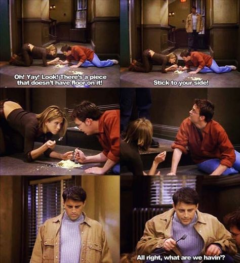 Did you crawl around eating cheesecake off the floor? | What's Your Most Shameless Eating Experience? Friends Tv Quotes, Friends Best Moments, Friends Memes, Friend Jokes, Friends Scenes, Friends Episodes, Friends Tv Series, Joey Tribbiani, Friends Moments