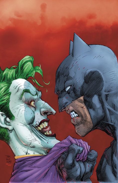 Batman vs The Joker Batman Europa, Art Du Joker, Batman Story, Jim Lee Art, Funny Clown, Batman Vs Joker, Joker Comic, Batman And Joker, Batman Drawing