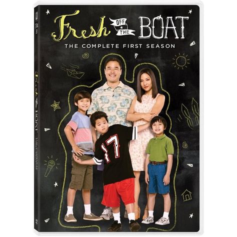 Fresh Off the Boat Season 1 ($17) ❤ liked on Polyvore featuring home, home decor and holiday decorations Hudson Yang, Eddie Huang, Randall Park, Fresh Off The Boat, Constance Wu, Tv Shows To Watch, Boating Outfit, We Movie, Funny New