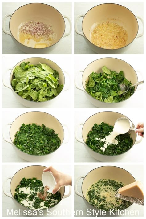 Creamed Spinach Creamer Spinach Recipe, Creamed Spinach Recipe Fresh, Creamed Spinach Without Cream Cheese, Creamed Spinach No Cream Cheese, Cream Of Spinach Recipe, Creamy Spinach Recipes, Cream Spinach Recipe, Spinach Creamed, Cream Of Spinach