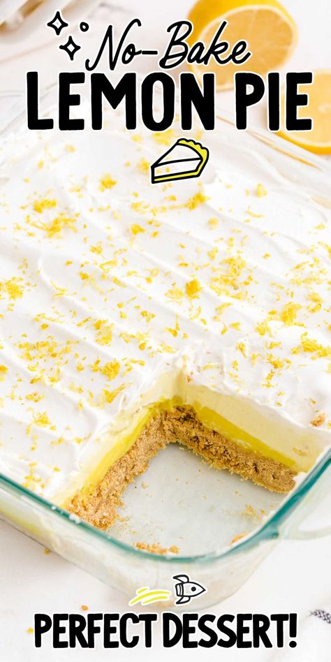 Graham Wafer Crust, Lemon Lasagna, Graham Dessert, Easy Lemon Pie, No Bake Lemon Pie, Graham Cracker Dessert, Lemon Cream Pie, Cracker Dessert, No Bake Lemon