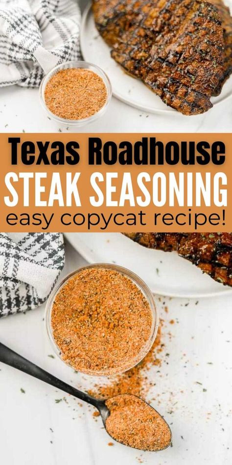 Roadhouse Steak Seasoning, Season Steak, Best Steak Seasoning, Texas Roadhouse Steak Seasoning, Texas Steak, Texas Roadhouse Steak, Season Steak Recipes, Homemade Dry Mixes, Dry Rub Recipes