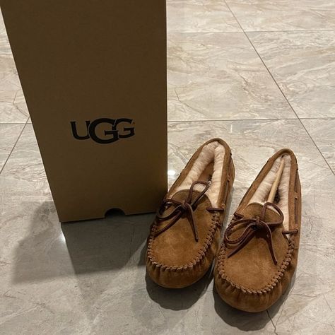 UG Dakota Slippers Ugg House Shoes, Ugg Boots With Bows, Ugg Dakota Slippers, Dakota Style, Uggs Moccasins, Ugg Dakota, Koolaburra By Ugg, Suede Slippers, Knit Boots