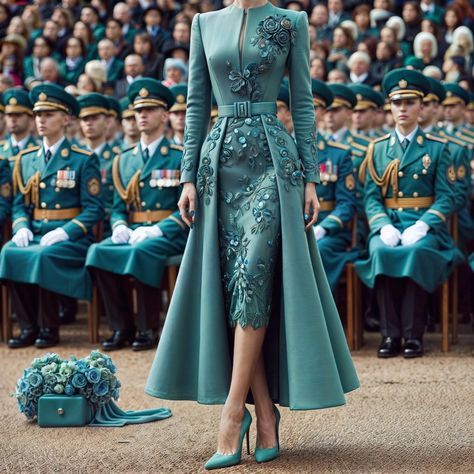 Royal Style Fashion Classy, Royal Clothes Women, Classy Outfits Dress, Royal Style Fashion, Royalty Dresses, Royal Outfit, Boost Testosterone, Royal Green, Elegant Dresses Classy