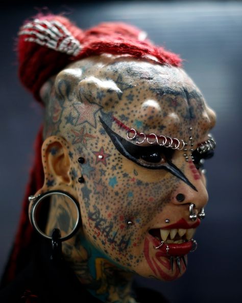 Body art parlours are springing up everywhere, but the legislation to govern what can and can’t be done is lacking, leaving some reputable artists up in arms Weird Piercings, Tattoos Gone Wrong, Vampire Woman, Body Modification Piercings, Eyeball Tattoo, People Are Strange, Facial Tattoos, Scary Clowns, Face Tattoos