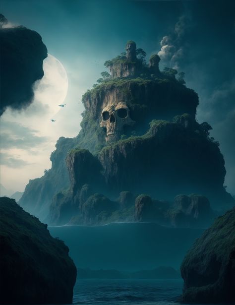 Ocean Scary, Dark Peter Pan, Scary Island, One Piece Character Design, Scary Ocean, Comp Sci, Monster Ghost, Monster Island, Ocean Books