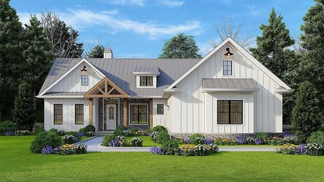 Country, Farmhouse, Traditional House Plan 81621 with 3 Beds, 3 Baths, 2 Car Garage Elevation 1700 Sq Ft House Plans, 2000 Sq Ft House, Country Farmhouse Plans, Lodge Room, Farmhouse Style House Plans, Patio Flooring, Farmhouse Plan, Farmhouse House, House Plans Farmhouse