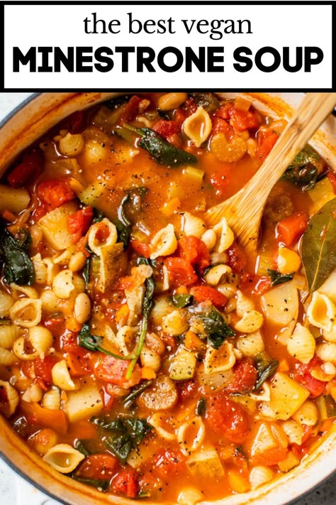 Best Leftovers, Vegan Minestrone, Vegan Minestrone Soup, Minestrone Soup Recipe, Eat Vegetables, Vegetarian Soup Recipes, Vegan Soup Recipes, Minestrone Soup, Veggie Soup