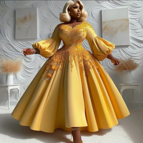 Whoops 🤭🤭 I did it again in 🟡💛🟡💛. #aifashiondesigner #midjourneyartist #lagosdesigner #fashionillustrator Yellow Dress Design, Changing Dresses, Pictures Of Dresses, Yellow Wedding Dress, Yellow Evening Dresses, Shweshwe Dresses, Max Dress, Modest Dresses Fashion, Church Clothes