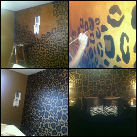 Leopard Print Painted Wall, Leopard Wall, Ideas Hogar, Cute Room Ideas, Apartment Decor Inspiration, Dream Room Inspiration, Room Makeover Inspiration, Cute Room Decor, Leopards