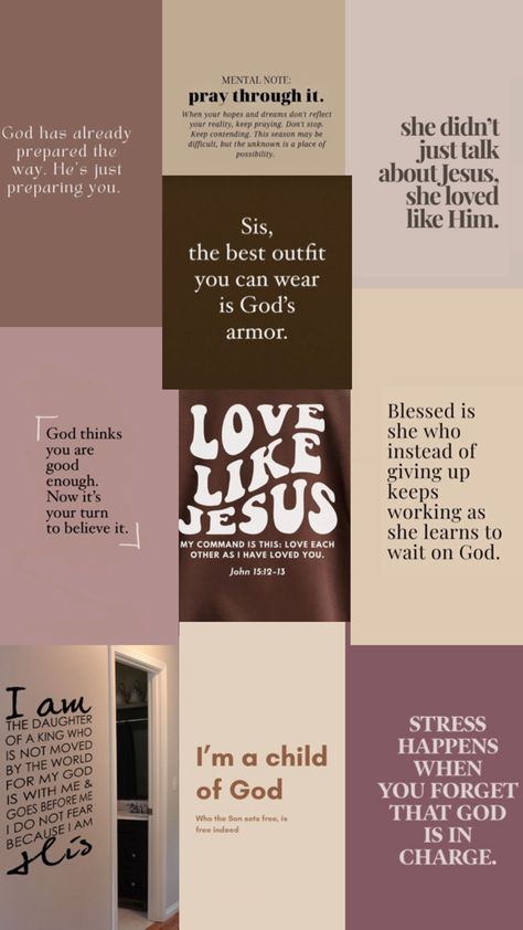 Brown Aesthetic Wallpaper for Homescreen with Scripture and Affirmations