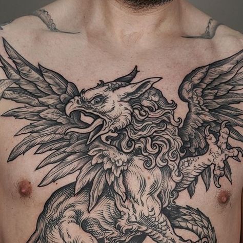 Griffon Aesthetic, Medieval Griffin, Griffon Tattoo, Gryphon Tattoo, Baphomet Tattoo, Griffin Tattoo, Electric Tattoo, Engraving Tattoo, French Tattoo