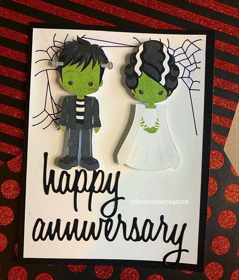 Halloween Anniversary Cards, Halloween Anniversary Ideas, Halloween Wedding Anniversary, Halloween Birthday Card, Halloween Anniversary, Happy Anniversary Card, Happy Marriage Anniversary, Surprise Birthday Gifts, Wedding Day Cards