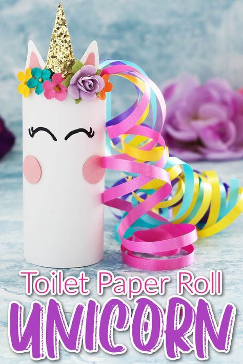 This unicorn toilet paper roll craft is the perfect way to keep the kids entertained this summer. Easy to make and super cute, your kids will have so much fun creating this simple craft! Toilet Paper Roll Craft, Unicorn Craft, Roll Craft, Toilet Paper Crafts, Unicorn Crafts, Easy Arts And Crafts, Hand Crafts For Kids, Toilet Paper Roll Crafts, Paper Roll Crafts