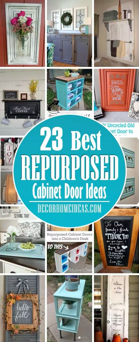 Cupboard Door Crafts, Glass Cabinet Doors Repurposed, Cabinet Doors Diy Projects, Cabinet Doors Repurposed Diy, Cabinet Door Crafts, Cabinet Door Makeover, Upcycled Cabinet, Cabinet Door Ideas, Old Door Projects