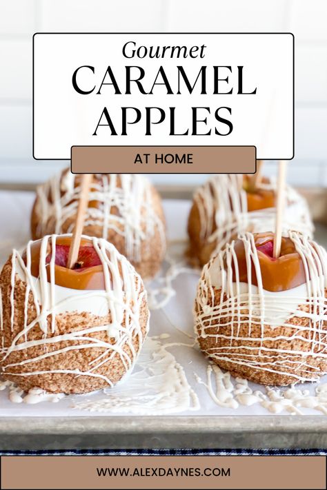 One of my favorite things about fall is making fall treats at home! Let me teach you how to make gourmet caramel apples in your own kitchen! I’ve got a few tips and tricks for making these picture perfect and extra delicious! Plus, you’ll save so much money making these caramel apples at home, rather than buying them at the store! I’m sharing all the details on how to make caramel apples in this post! Let’s get cooking. Homemade Gourmet Caramel Apples, Gourmet Caramel Apples Ideas, How To Make Carmel, Make Caramel Apples, Carmel Chocolate, Gourmet Caramel Apples, Candy Apple Recipe, Fall Goodies, Kabob Skewers