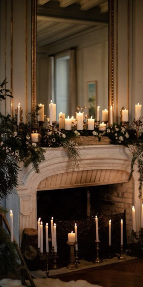 Wedding Ceremony In Front Of Fireplace, Fireplace Ceremony Wedding, Fireplace Decor For Wedding, Winter Wedding Ceremony Backdrop, Wedding Mantel Decor, Winter Wedding Fireplace, Fireplace Wedding Ceremony, Wedding Mantle Decor, Mantle Decor Wedding