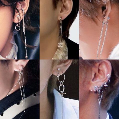 Taehyung Earrings, Taehyung Accessories, Ear Rings Design, Bts Earrings, Style Types, Bts V Pictures, Kpop Merch, Pretty Earrings, Diy Fashion