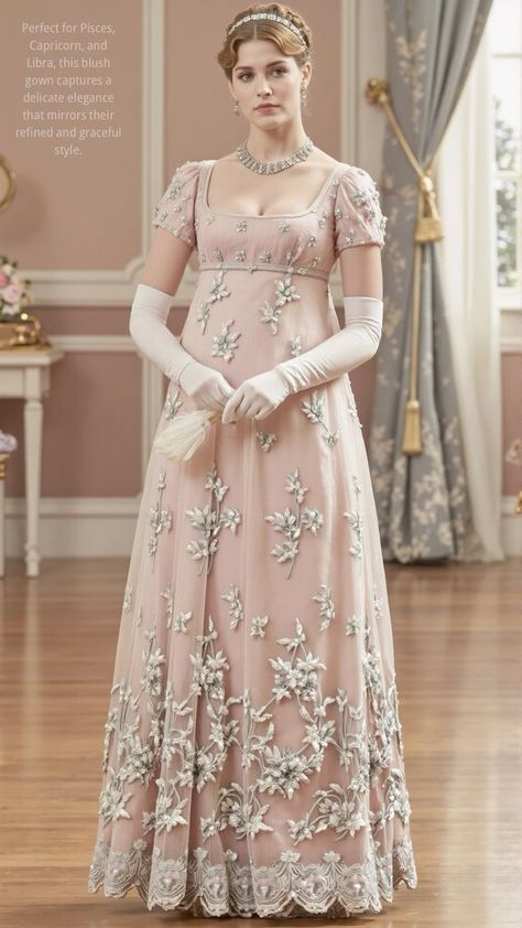 Historical Dresses Medieval, Pride And Prejudice Dress, Women's Style Tips, Historical Gowns, Regency Gown, Regency Era Fashion, Pisces Capricorn, Prom Inspiration, Regency Dress