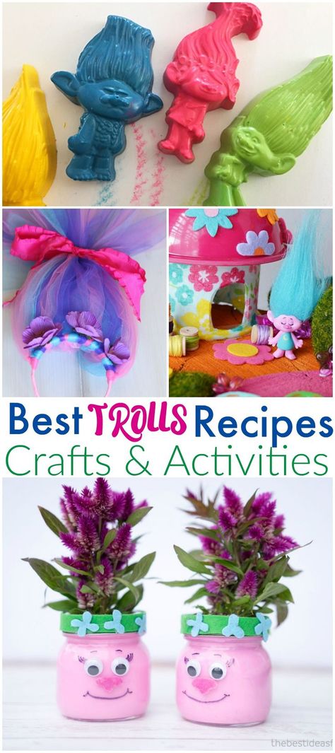 Fun ways to celebrate Trolls Holiday with these cute Trolls themed recipes, crafts and activities. #trollsparty #TrollsHolidayMovieNight Trolls Crafts, Trolls Holiday, Themed Recipes, Dance Camp, Troll Party, Children's Activities, Living Under A Rock, Holiday Beauty, Bubble Wands