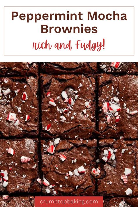 Peppermint Mocha Fudge, Peppermint Mocha Brownies, Peppermint Mocha Dessert, Peppermint Fudge Brownies, Peppermint Brownies Easy, Brownie Recipes Christmas, Pepermint Brownies, Peppermint Chocolate Brownies, Mocha Dessert Recipes