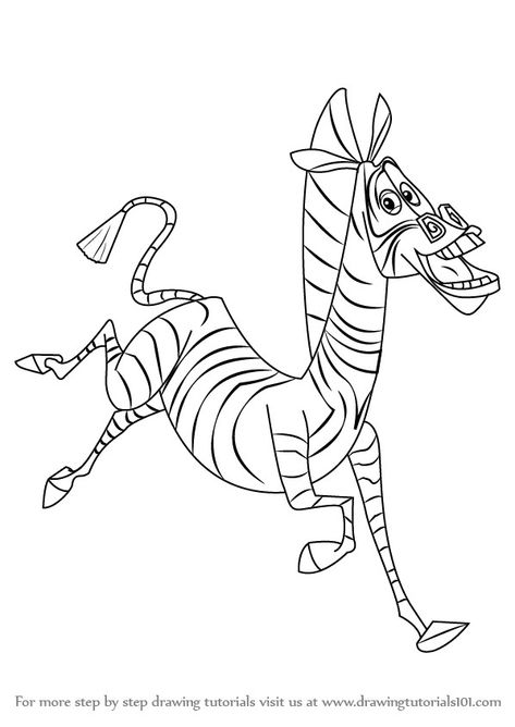 Madagascar Drawing, Marty Madagascar, Madagascar Cartoon, Cartoon Characters Drawing, Zebra Coloring Pages, Zebra Drawing, Bag Drawing, Characters Drawing, Nails Stickers