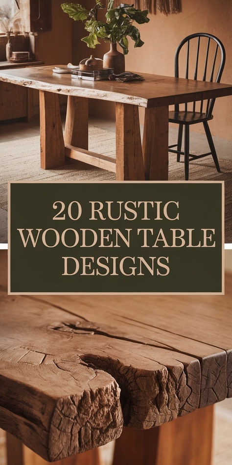 A charming wooden table with farmhouse-style chairs, perfect for dining areas. Round Wood Dinner Table, Rustic Dining Table Diy, Wood Dinner Table Rustic, Rustic Wooden Dining Table, Rustic Dining Table Decor, Rustic Wood Dining Table, Wood Dinner Table, Rustic Dining Tables, Wood Dining Table Rustic