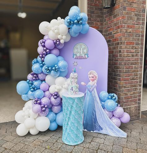 Frozen Birthday 🩵💜🤍 #balloonskelowna #kelownaballoons #backdropskelowna #birthdaykelowna #frozen Birthday Decorations Frozen, Elsa Theme Party, Frozen Theme Decorations Ideas, Two Frozen Birthday, Elsa Frozen Theme Party, Elsa Frozen 2 Birthday Party Ideas, Elsa Birthday Decor, Birthday Frozen Theme, Frozen Balloon Decorations Birthday