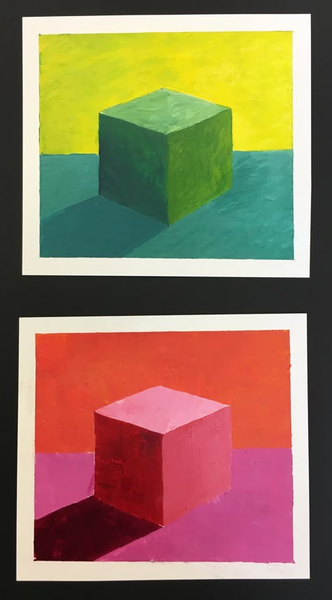 SRJC: analogous palette cubes Value Drawing Ideas Color, Colour Elements Of Art, Complimentary Color Art Projects, Analogues Colour Painting, Value Art Projects Elementary, Analogous Painting Ideas, Form Element Of Art, Analogous Color Scheme Art Painting, Analogous Art