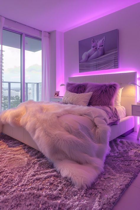 10 Bold Baddie Aesthetic Bedroom Ideas Apartment Bedrooms Aesthetic, Pink And Purple Room Decor, Big Room Design, Vibey Apartment Bedroom, Aesthetic Apartment Bedrooms, Classy Modern Bedroom, Women Bedroom Aesthetic, Purple Decor Bedroom, Cute Bedroom Designs