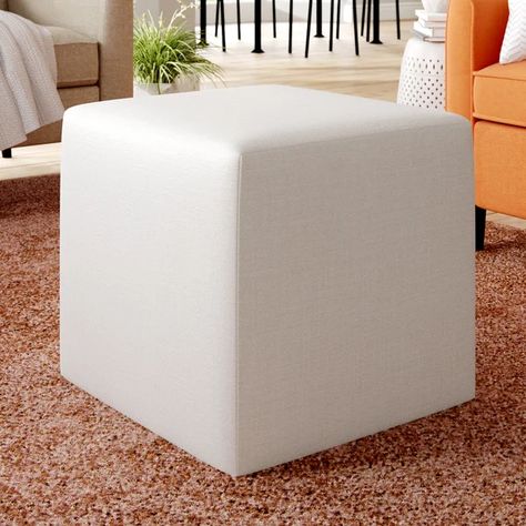 21" Wide Square Cube Ottoman Colored Dining Chairs, White Ottoman, Cube Chair, Cube Ottoman, The Den, Square Ottoman, Ottoman In Living Room, Upholstered Ottoman, New Home Decor