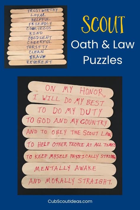 Scout Oath And Law, Cub Scout Oath, Craft Ideas For Boys, Cub Scout Law, Cub Scout Skits, Cub Scout Patches, Cub Scout Popcorn, Scout Oath, Cub Scout Games