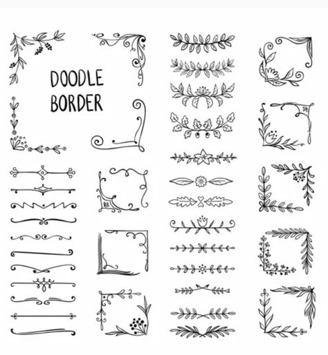 Borders Bullet Journal, Bullet Journal Frames, Journal Doodling, Bullet Journal Easy, Easy Journal, Journal Easy, Doodle Borders, Bullet Journal Font, Doodle Frame