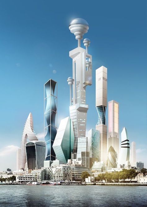 "We might have... thousands of people living in a single building as a self-contained city," Pearson said. Architecture Cool, Futuristic Cities, Architecture Unique, Future Cities, Futuristic Building, Future Architecture, Future Buildings, Sci Fi City, Skyscraper Architecture