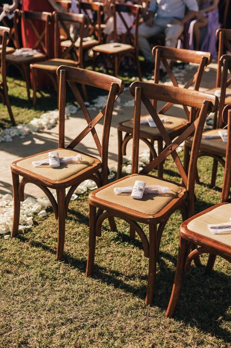 riviera maya mexico wedding ceremony. Wooden crossback chair and wedding favor. 

ceremonia en la riviera maya con sillas de madera crossback. Outside Wedding Ceremonies, Cross Back Chair, Wedding Ceremony Chairs, Wedding Aisle Decor, Ceremony Chairs, Crossback Chairs, Love Candles, Daisy Wedding, Riviera Maya Mexico