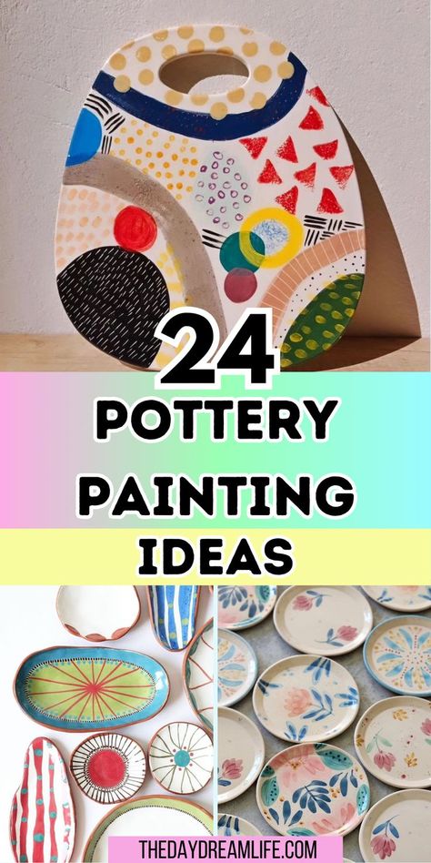 pottery painting ideas Ceramic Painting Designs Ideas, Designs For Painting Pottery, Hand Painting Pottery Ideas, Easy Pottery Projects For Beginners, Yellow Pottery Painting Ideas, Ceramics Glaze Ideas Inspiration, Ceramic Painting Tutorial, Paint A Pot Bowl Ideas, Paint Own Pottery Ideas