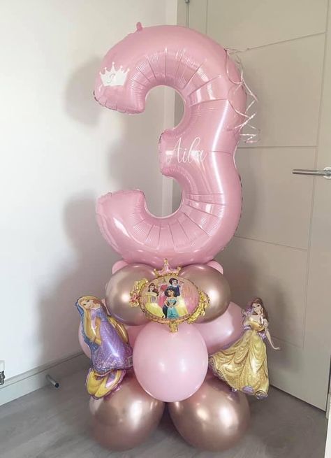 Princess Birthday Balloons, Disney Princess Balloons, Princess Balloon Bouquet, Princess Balloon Arch, Princess Balloon Decorations, Disney Princess Theme Birthday Party, Princess Birthday Ideas, Princess Balloon, Sanrio Party