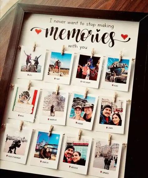 Original Gifts For Boyfriend, Picture Collage Ideas For Boyfriend, Creative Valentines Gifts For Boyfriend, Vday Gifts For Him, Cute Anniversary Gifts, Diy Anniversary Gift, Diy Best Friend Gifts, Bff Gifts Diy, Birthday Gifts For Boyfriend Diy