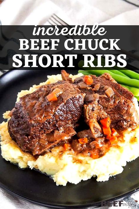 Chuck Short Ribs, Slow Cooker Beef Short Ribs, Beef Chuck Short Ribs, Slow Cooker Short Ribs, Short Ribs Slow Cooker, Beef Ribs Recipe, Boneless Ribs, Beef Short Rib Recipes, Slow Cooker Ribs