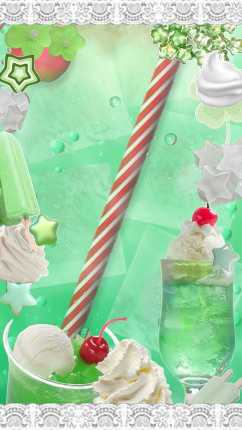 Jumino Core Wallpapers, Melon Soda Wallpaper, Melon Soda Aesthetic, Milk Aesthetic Wallpaper, Kawaii Food Wallpaper, Cream Soda Aesthetic, Wallpaper Ideas Widget, Soda Wallpaper, Old App Logos