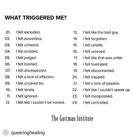 Emotional triggers Turning Towards Gottman, John Gottman Worksheets, The Gottman Institute, Gottman Method Love Maps, Gottman Worksheets Free Printable, Gottman Worksheets, Gottman Repair, Gottman Repair Checklist, Gottman Marriage