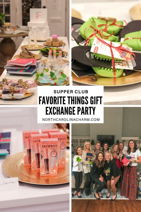 My Favorite Things Gift Exchange, My Favorite Things Gift, Christmas Themed Ladies Night, Favorites Christmas Party, Favorite Things Party Gift Ideas Under $5, 3 Favorite Things Gift Exchange Ideas, Friendmas Party Gift Ideas, 3 Favorite Things Gift Exchange, Favorite Things Game