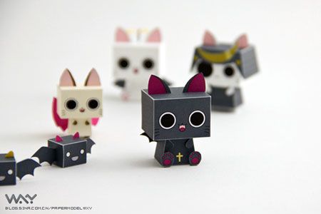 Nyanpire papercraft - free printable templates Paper Cat Craft, Manga Gift, Simple Anime, Paper Toys Template, Papercraft Printable, Nyan Cat, Papercraft Templates, Paper Toy, Kawaii Stuff