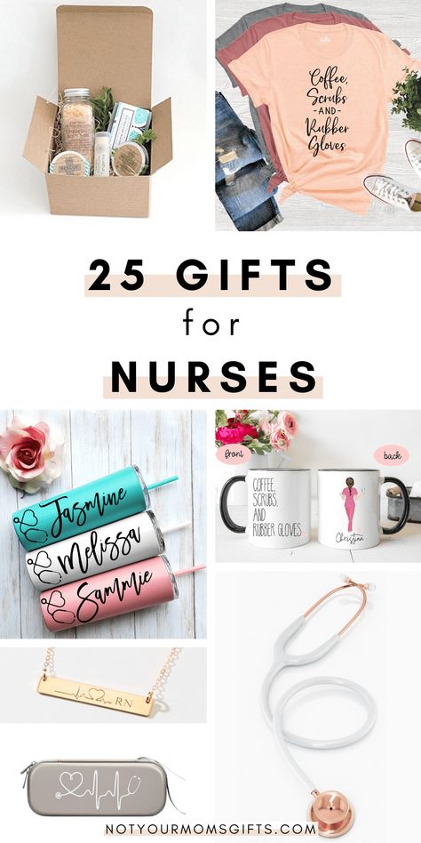 Nurses work their BUTTS off and they totally deserve some love, especially during this pandemic! These ways to thank nurses are 100% nurse-approved - any nurse would LOVE these ways to say thank you to nurses! If you're looking for how to thank a nurse, look no further. These ideas make amazing graduation gifts for nurses + gifts for nurses appreciation! #waystothanknurses #giftsfornurses #nurseappreciation notyourmomsgifts.com Gifts For Pediatric Nurses, Nurses Gifts Ideas Thank You, Nurse’s Week Gift Ideas, Nursing Gifts Ideas, Nurses Week Gifts Staff Appreciation, Graduate Nurse Gifts, Nurses Week Gift Ideas Diy Cricut, Graduation Gifts For Nurses, Nursing School Graduation Gift Ideas