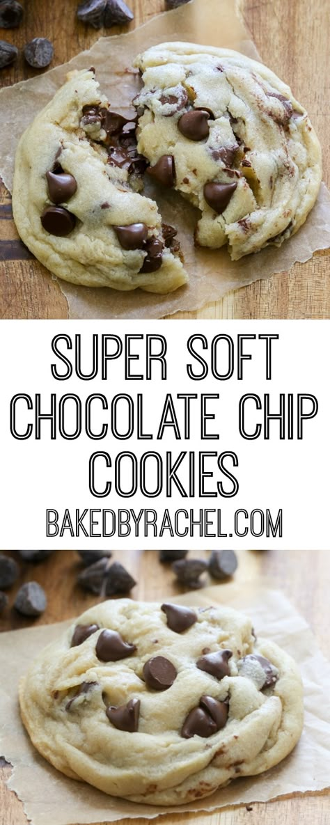 Extra Soft Chocolate Chip Cookies, Half Baked Cookie Recipe, Cookies That Stay Soft, Super Chewy Cookies, Big Soft Chocolate Chip Cookies, Half Baked Cookies, Soft Batch Cookies, Resepi Biskut, Cookies With Chocolate