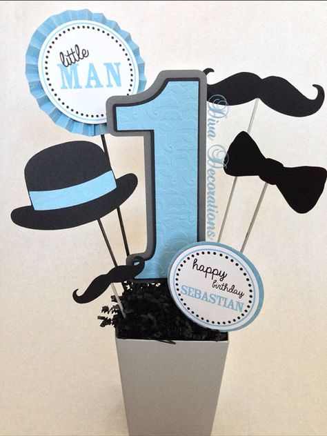 Little Man Mustache Birthday Party Centerpiece by DivaDecorations Man Birthday Party Ideas, Little Man Birthday Party Ideas, Mustache Birthday Party, Man Birthday Party, Moustache Party, Mustache Theme, Mustache Birthday, Man Mustache, 1st Birthday Themes