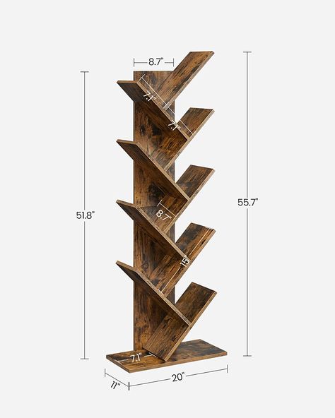 Diy Bookshelf Design, Office Rustic, Standing Bookshelf, Eagle Wall Art, Large Bookshelves, Tree Bookshelf, Bookshelf Plans, Book Tree, Wood Bookshelves